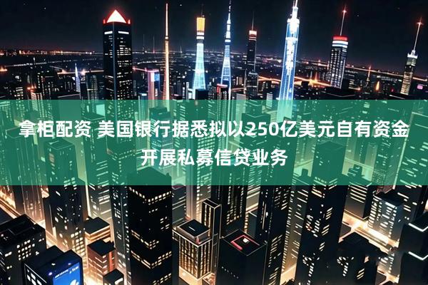 拿柜配资 美国银行据悉拟以250亿美元自有资金开展私募信贷业务